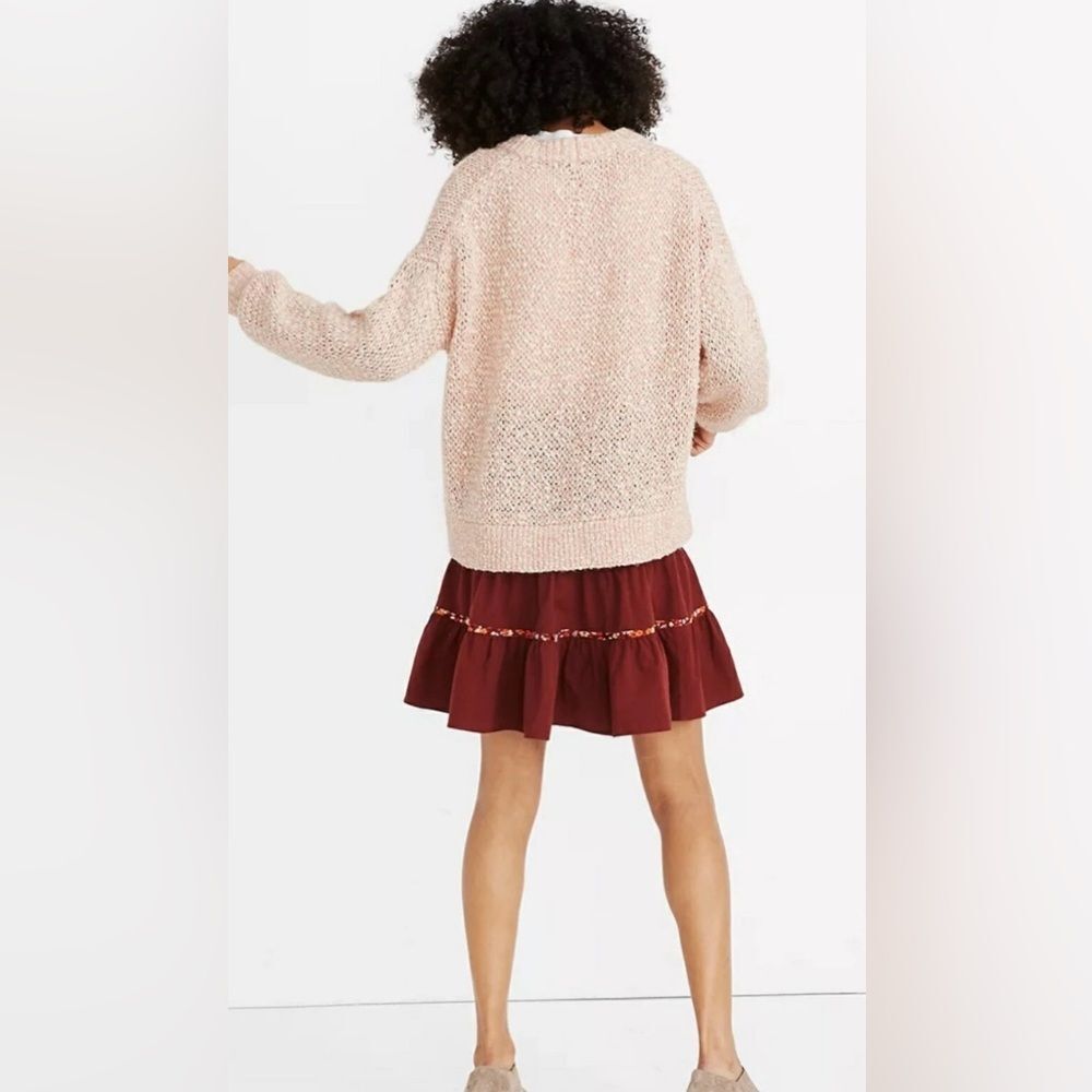 Madewell Light Pink Cotton Wool & Alpaca Blend Crewneck Oversized Baez Sweater - Picture 2 of 10